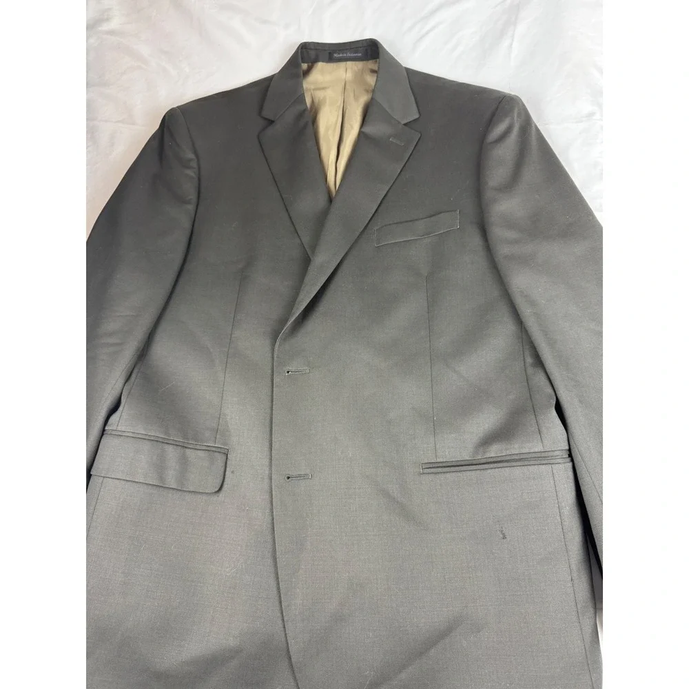 Lauren Ralph‎ Lauren Mens 46R Wool Suit Jacket Blazer Charcoal Gray